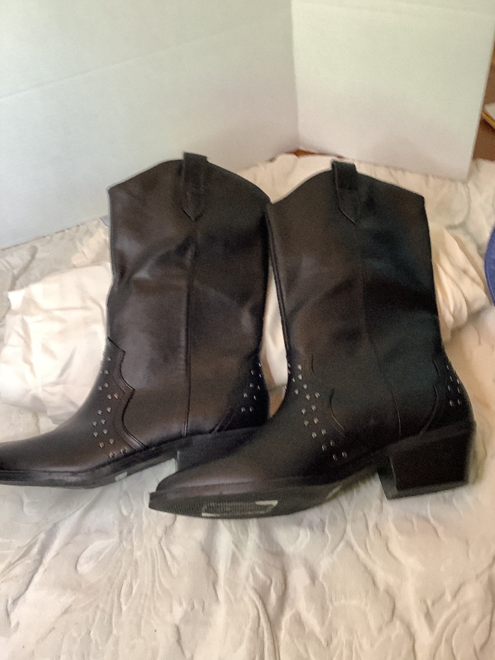 NWOT‎ Dolce Vita Black western cowboy boots stud - Picture 10 of 15